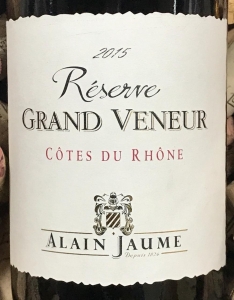 Vignobles Alain Jaume, Domaine Grand Veneur Côtes du Rhône AOP Cuvée Réserve 2015 orgânico