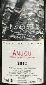 Domaine Martin, Anjou rouge AOC 2012