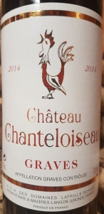 Château Chanteloiseau, Bordeaux Graves AOP rouge 2014