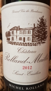 Château Rolland Maillet, St Émilion Grand Vin de Bordeaux AOC 2012