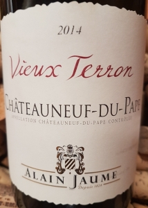 Vignobles Alain Jaume, Domaine Grand Veneur Châteauneuf-du-Pape AOP Cuvée Vieux Terron 2014 orgânico