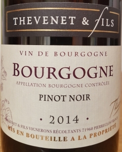 Domaine Thevenet et Fils, Pinot Noir Bourgogne AOC 2014