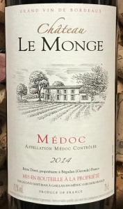 Château Le Monge Médoc AOP 2014