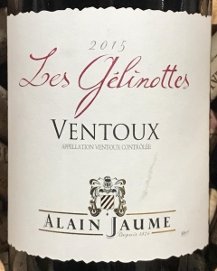 Vignobles Alain Jaume, Ventoux AOP Cuvée Les Gélinottes 2015 orgânico