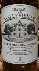 Château de la Mallevieille, Côtes de Bergerac,  Blanc Moelleux AOP 2014